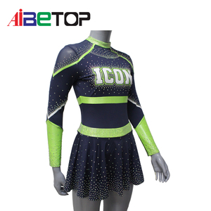Uniforme de cheerleading <span class=keywords><strong>bleu</strong></span> marine personnalisé OEM pour filles, design de costumes de danse <span class=keywords><strong>bleu</strong></span> marine pour les spectacles - Product Image 6
