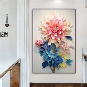 Quadro <span class=keywords><strong>su</strong></span> <span class=keywords><strong>Tela</strong></span> <span class=keywords><strong>con</strong></span> Stampa Digitale di Fiori ad Acquerello, Arte Moderna da Parete <span class=keywords><strong>con</strong></span> <span class=keywords><strong>Cornice</strong></span> per Soggiorno e Arredamento Casa - Product Image 6