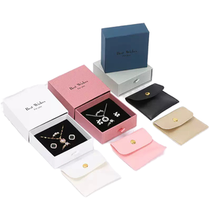 Juego de Empaque de Joyería de Lujo Personalizado, Elegante Caja con Cajón y Bolsa con Botón para Collar, Anillo y Pendientes, Solución Integral para Pequeñas Empresas - Product Image 1