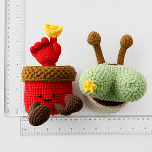 Caja de Joyería Tejida a Mano de Lana, Moderna, con Tapa, Diseño de Lingote de Oro Xuefei, Caja de Almacenamiento de Dinero con Forma de <span class=keywords><strong>Cactus</strong></span> - Product Image 4