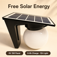 Lampe Murale Solaire Intelligente LED 3W en Forme de Globe avec Détecteur de Mouvement, Cellule Photoélectrique et Contrôle Horaire, Commutation Automatique Crépuscule-Aube pour Jardin et Patio