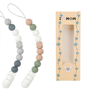 Bpa Free <b>Soft</b> Silicone Baby Teething Soothing Pacifier Clips Packaging 6 Months Pacifier Chain - Product Image 1