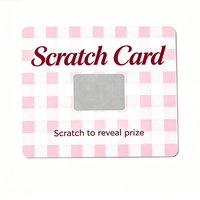 Carte à gratter personnalisée à motif quadrillé en carton, impression couleur, ticket de tirage au sort pour la promotion de récompenses clients en magasin de détail