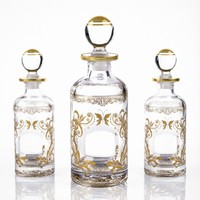 Flacon décoratif en verre électroplaqué or UV de style arabe, vide, pour huiles aromatiques et parfums, 150 ml, 200 ml