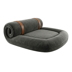 Divano per Animali Domestici di Lusso con Telaio Integrato Anti-Oscillazione a Forma di U in Velluto Grigio Scuro ad Alta Densità, Morbido e Traspirante, Universale per Cani e Gatti - Product Image 1