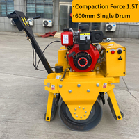 Compacteur routier vibrant à tambour unique de 600 mm, économique, à entraînement hydraulique, mini-compacteur d'asphalte pour la construction de routes et le compactage du sol