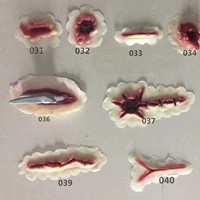 Autocollants de cicatrices 3D réalistes en latex, plaies sanglantes, masques de fête d'horreur, masques de cosplay d'Halloween, masques de mascarade imprimés 4 couleurs pour le cou