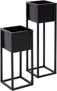 Supports à fleurs en fer Support à pots de fleurs moderne avec jardinière Support à plantes en métal résistant aux intempéries et robuste Emballage de commande par correspondance - Product Image 2