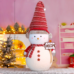Christmas Snowman Ornaments Decorations Christmas Snowman with <b>Red</b> Knitted <b>Scarf</b> Christmas Decor for Mall/Store Displays - Product Image 6