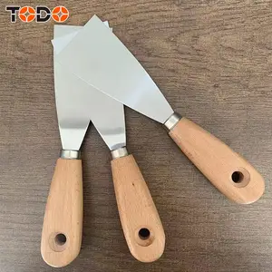 TODO hot sell 420 stainless steel putty knife scraper with wooden handle