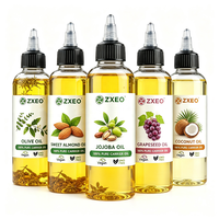 Huile d'olive, d'amande douce, de jojoba, de pépins de raisin et de noix de coco pressée à froid – Huile végétale pour massage, soins de la peau, cheveux, fabrication de savon et beauté DIY