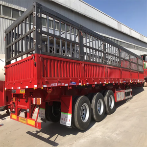 Semi-remorques de camion économiques chinoises à 3 essieux, 40-60 tonnes, 12 pneus 12R22.5, matériau en acier, taille de la clôture de chargement 40-60, 12500X2500X1600mm - Product Image 2