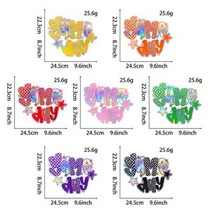 <b>7</b> Colors DIY Large Laser Leather Style 24cm <b>Iron</b> on Embroidered Gameday Patches Fabric for Hoodies Shirt Decoration - Product Image 2