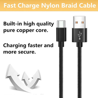 Câble de charge rapide USB vers Type c Premium Chargeur rapide USB C tressé en nylon pour téléphones mobiles Android