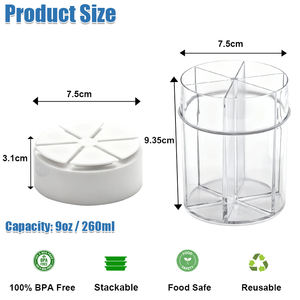 ขวดเครื่องปรุงรสพลาสติกแบบประหยัดพลังงาน ขนาด 9 ออนซ์ 6 in 1 พร้อมฝาปิดผนึก สำหรับใส่เครื่องปรุงรส ย่างบาร์บีคิว - Product Image 2