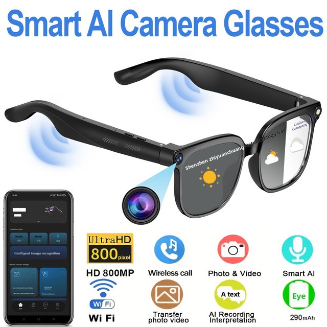 CY05 Smart Glasses 800W Photo Video Recording Simultaneous Interpretation for Call AI Touch & Button Control for 290mAh Battery