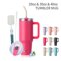 Toptan 40oz paslanmaz çelik saplar Tumbler 30 oz sıcak termal kahve kupa su şişesi Metal payet kapağı ile özelleştirilebilir