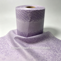 Rouleau de tissu non tissé en PP gaufré à motif floral imprimé sur mesure pour le textile de maison