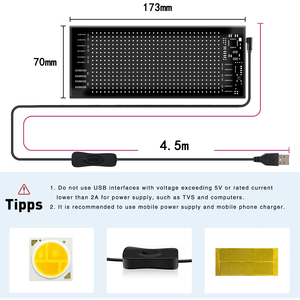 16x32 7x17.3cm ứng dụng lập trình LED bảng hiệu xe 4.5m USB 5V di chuyển tin nhắn LED ma trận Bảng điều chỉnh ánh sáng tùy chỉnh hiển thị kỹ thuật số - Product Image 2