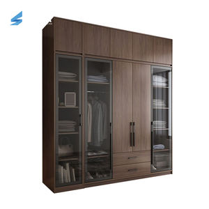 Armario de Madera Maciza Impermeable, Armario de Almacenamiento Independiente con Cajones y Estantes Abiertos, Diseño Moderno y Minimalista - Product Image 4