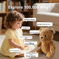 Oursons en peluche IA personnalisés Beambox Factory, cheveux bouclés, coton PP, brodés, jouets en peluche marron de qualité supérieure, cadeaux pour enfants, vente en gros