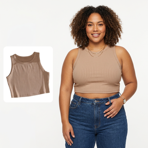 Camisetas sin mangas de punto transpirables para mujer, venta al por mayor, ropa deportiva de algodón ligero, ajuste cómodo, camisetas de verano para todos los días con plumas - Product Image 1