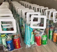 Sac fourre-tout transparent en PVC avec logo personnalisé, sac souvenir/de mariage, emballage plastique pour cadeaux/bijoux/vêtements
