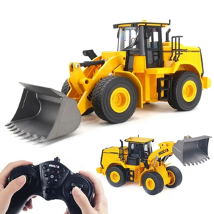 Modèle de bulldozer Huina 1/16 échelle 1552 en métal moulé sous pression, <span class=keywords><strong>jouet</strong></span> télécommandé 2.4G 11CH, chargeuse-<span class=keywords><strong>pelleteuse</strong></span> en alliage avec lumières et son, véhicule d'ingénierie - Product Image 2