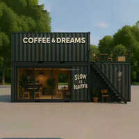 Cafés mobiles préfabriqués en conteneurs de 20 et 40 pieds, bars et maisons conteneurs miniatures, cafés mobiles en conteneurs