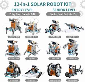 Ensemble d'expériences scientifiques éducatives 12-en-1, kit de robot solaire STEM, jouets cadeaux pour enfants - Product Image 5