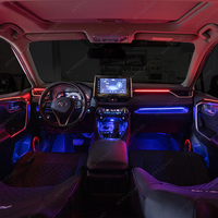 KYNCHO Pour Toyota RAV4, éclairage ambiant de voiture LED 64 couleurs, symphonie de lumières, contrôle par application Bluetooth, éclairage intérieur de voiture 12V, design invisible
