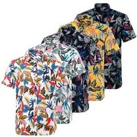 Drops hip Resort Hawaii Print Männer Sommer hemd Kurze Boxy-Ärmel hemden Mann Jungen hemden