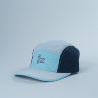 Casquette 5 panneaux en gros avec logo réfléchissant personnalisé, 100 % nylon, casquette de camping 5 panneaux, chapeau de pluie avec logo réfléchissant personnalisé