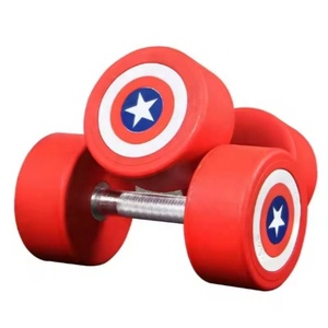कप्तान अमेरिकी वाणिज्यिक फिटनेस उपकरण रबर डम्बल जिम थोक - Product Image 3