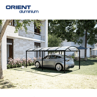 Abri de voiture extérieur moderne et personnalisé 2026 en aluminium avec toit en polycarbonate pour garages de stationnement – Nouveau design