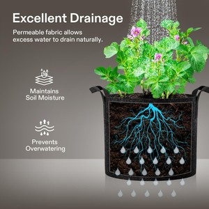 <span class=keywords><strong>Sac</strong></span> de culture <span class=keywords><strong>en</strong></span> <span class=keywords><strong>jute</strong></span> respirant et biodégradable pour légumes et pommes de terre, 15 gallons, <span class=keywords><strong>en</strong></span> tissu non tissé - Product Image 4