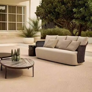 Chaise de jardin en rotin d'extérieur, structure en alliage d'aluminium, rembourrage en mousse, durable, pour villa, balcon, jardin - Product Image 4