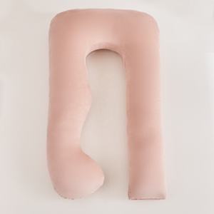 U-förmiges Ganzkörper-Schwangerschaft kissen aus warmem Samt für Schwangere PP-Baumwoll füllung Wasch barer abnehmbarer Bezug - Product Image 5