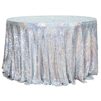 Linge de table en maille de sirène à paillettes argentées scintillantes pour les événements et les mariages