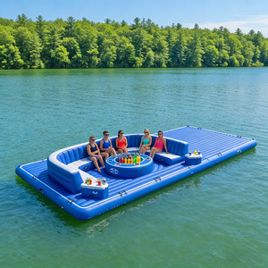 Île flottante gonflable commerciale avec tente, couleur et logo personnalisés, en PVC, pour 5 à 10 passagers - Product Image 4