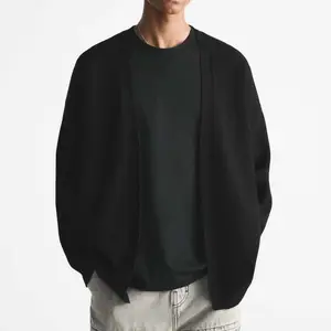 2023 새로운 디자인 사용자 정의 긴 소매 니트 카디건 스웨터 코트 남자 옷 패션 니트 느슨한 기본 스웨터 카디건 남자