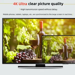 TV Stick 4K inalámbrico HDTV Chromecasts Display Dongle adaptador para iOS/Android Video/Audio Mirroring a TV/proyector/Monitor