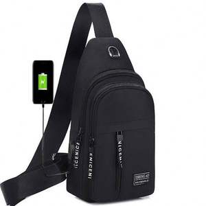 M0572 Fashion Chest <b>Bag</b> Cheap Fanny Pack <b>Men</b> Crossbody <b>Bag</b> with USB Charging and Headphone Hole Outdoor <b>Sports</b> Phone Waist <b>Bag</b> - Product Image 4
