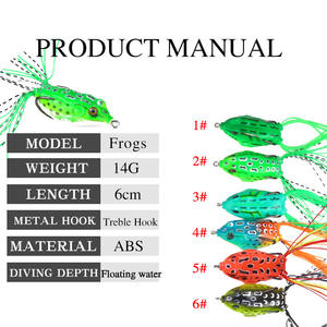 Gancho doble de acero de alto carbono, señuelo de pez negro, simulación de rana, cebo suave, cebo especial para matar, equipo de pesca falso - Product Image 5
