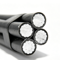 Cable de Aluminio de Bajo Voltaje 0.6/1 KV ABC, Aislamiento de PVC, XLPE y PE, Cable Aéreo Dúplex, Triplex, Cuádruple, 4x70mm2, 50mm2