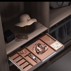 Cooper Vanca Drawer Organizer Leather <b>Storage</b> <b>Basket</b> <b>Rectangular</b> Expandable Telescopic Pull Out For Bedroom Cabinets - Product Image 1