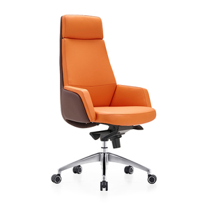 Cuero ejecutivo moderno cómodo asiento de oficina de madera administrador de la computadora sillas de cuero de lujo - Product Image 4