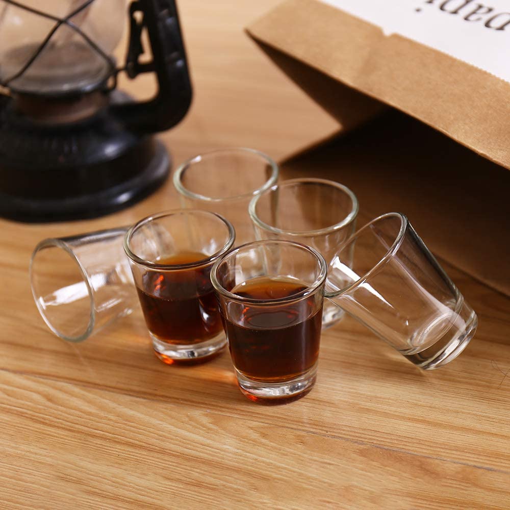 1Oz Shot Glass Set Heavy Base Clear Shot Glass Great for Whisky Brandy Vodka Shot Set