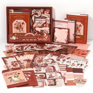<span class=keywords><strong>Kit</strong></span> de fournitures pour <span class=keywords><strong>scrapbooking</strong></span> et journalisation DIY, 123 pièces, papier de reliure <span class=keywords><strong>vintage</strong></span> à motif de roses et café, couverture de carnet A6 à grille, imprimé - Product Image 5