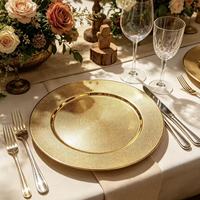 Assiette de Présentation de Luxe en Plastique PP Durable, Motif à Points Radiaux Personnalisé, Idéale pour Fêtes, Mariages et Dîners Formels – Vente Directe Usine